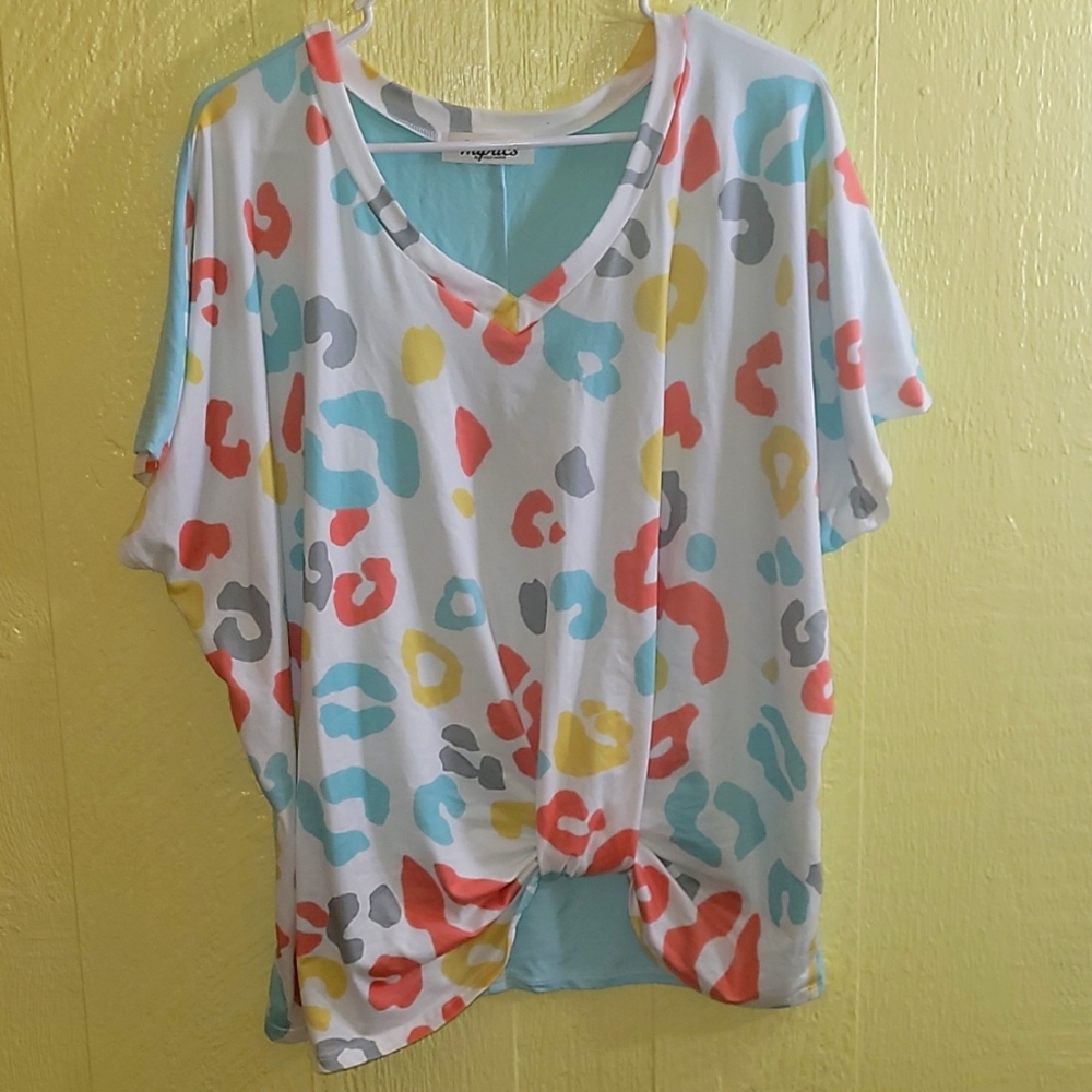 Blue Cheetah print T-Shirt
